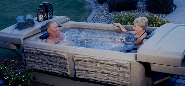 relaxing in hot tub