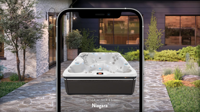 Using the Caldera Spas Vision AR app to picture a hot tub in your own space